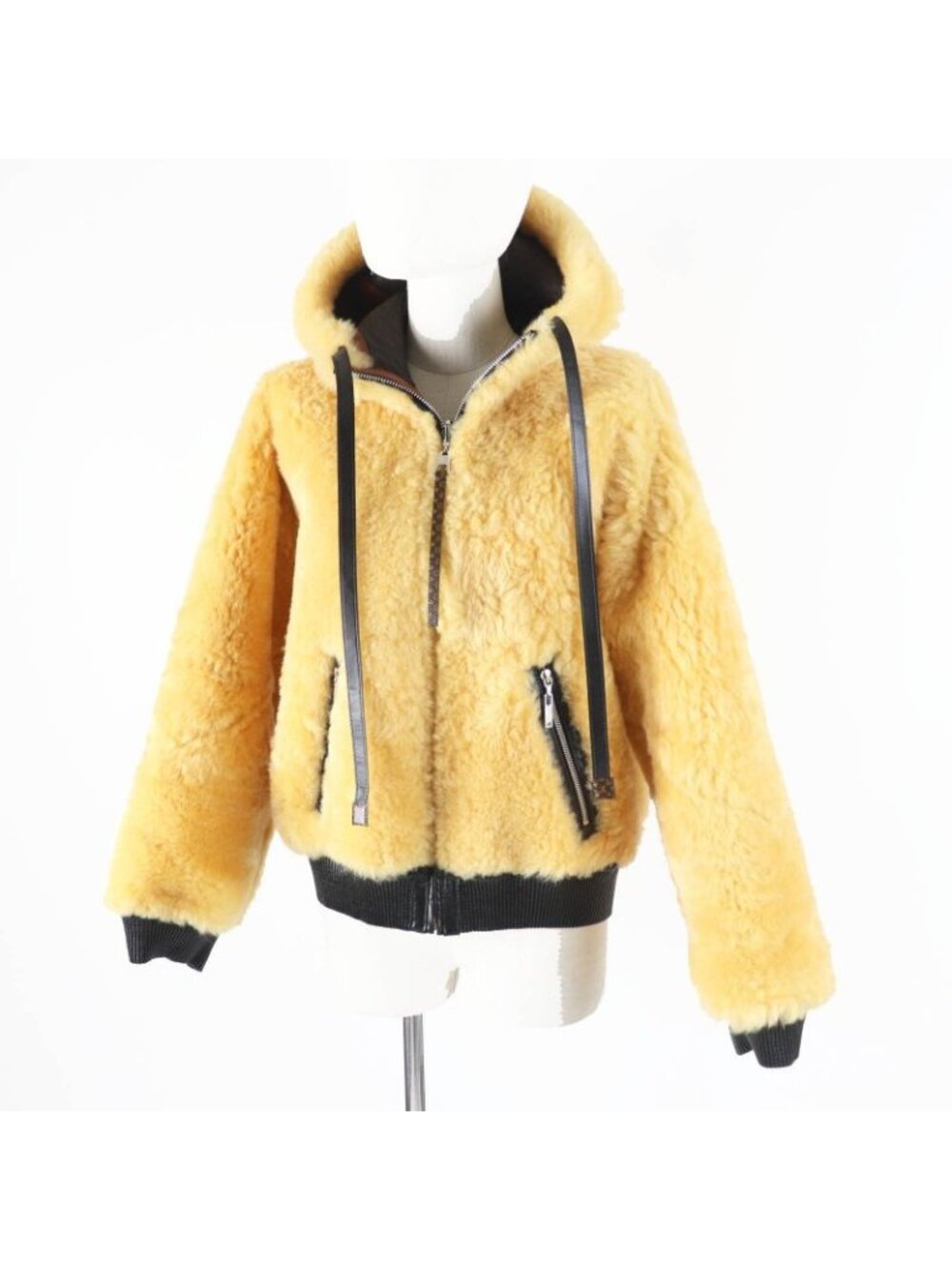 Louis Vuitton Fjlj12 xkn Sheepskin Monogram Reversible Hooded Mouton Jacket - Picture 3 of 15
